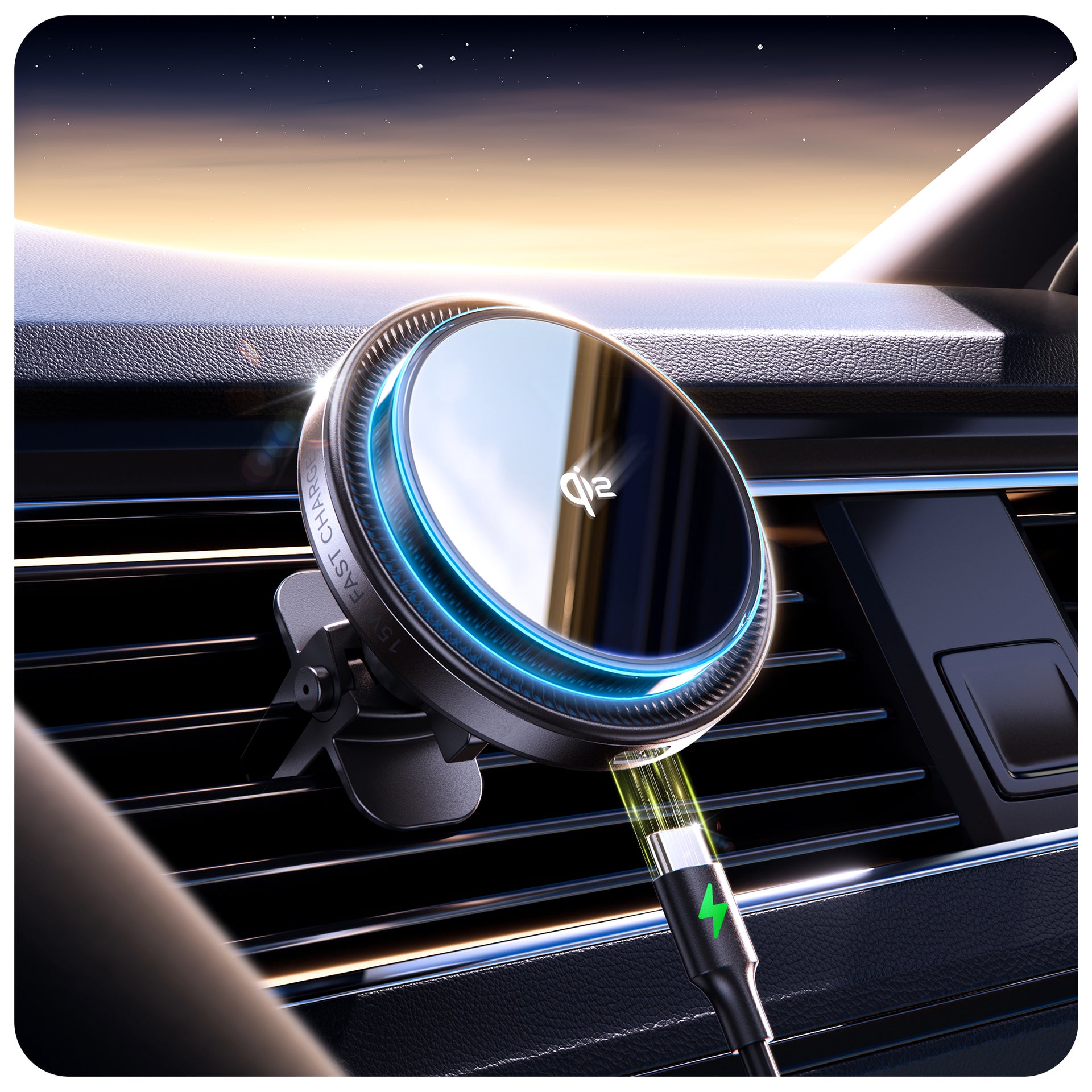 Supporto Auto Magnetico Wireless 15W Per IPhone - Ricarica Rapida, Design 2-in-1 - Foto 8